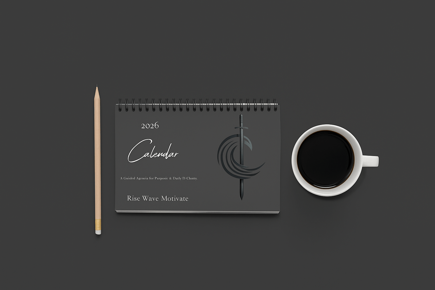 2026 Motivational Desktop Calendar — Rise Wave "Motivate" - Rise Wave Motivate