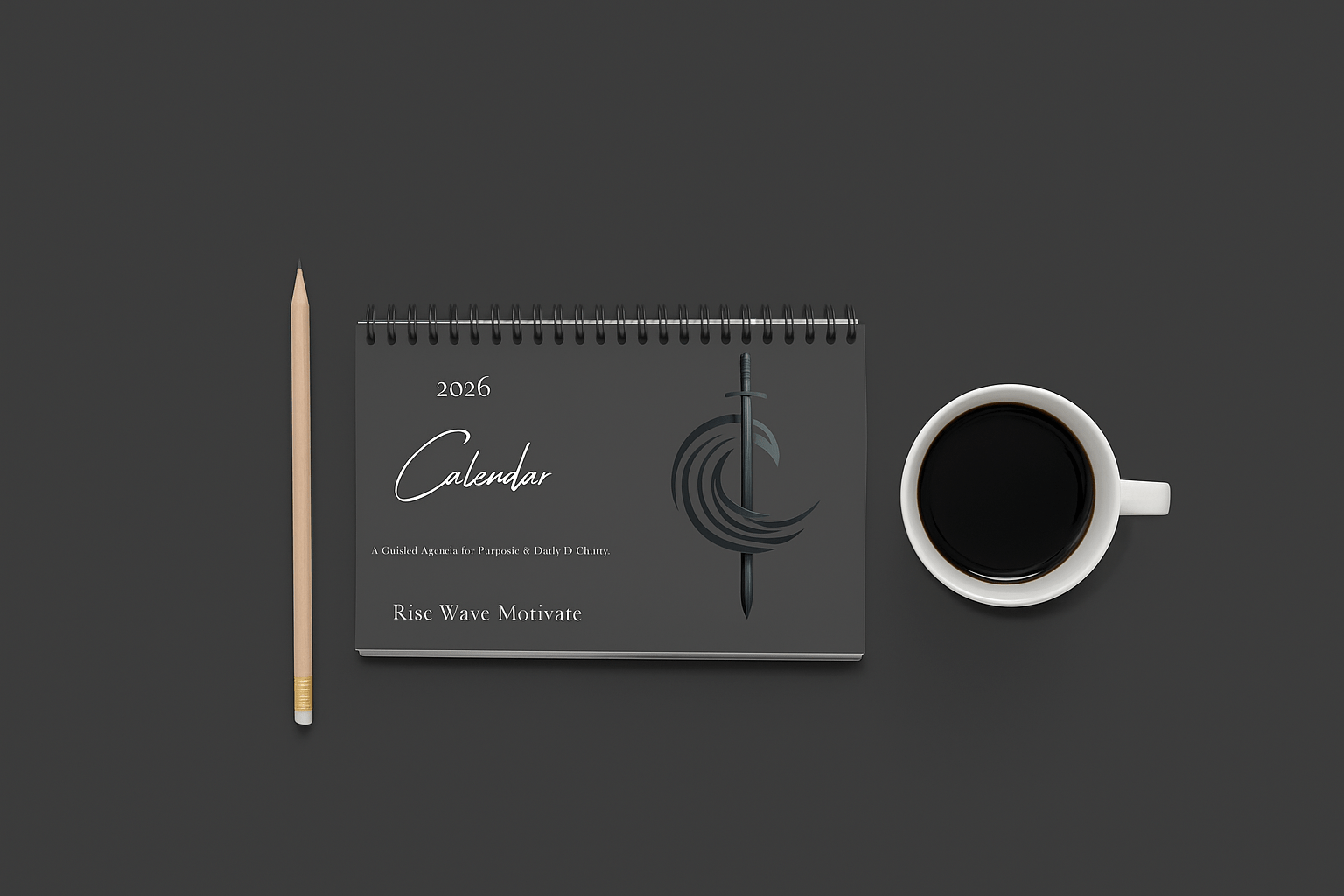 2026 Motivational Desktop Calendar — Rise Wave "Motivate" - Rise Wave Motivate