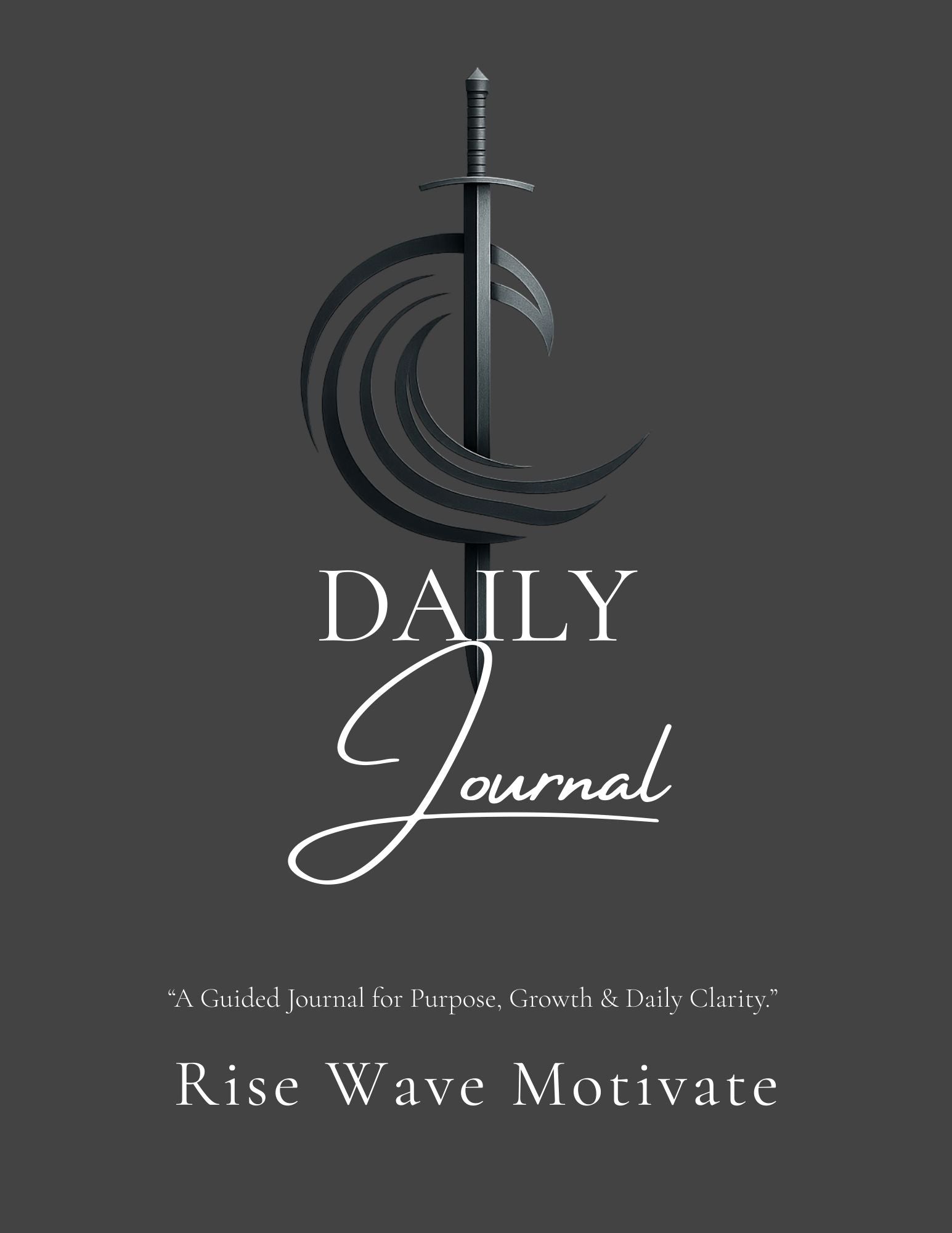 Daily Journal Spiral Notebook — "Rise Wave Motivate" Guided Ruled Notebook - Rise Wave Motivate