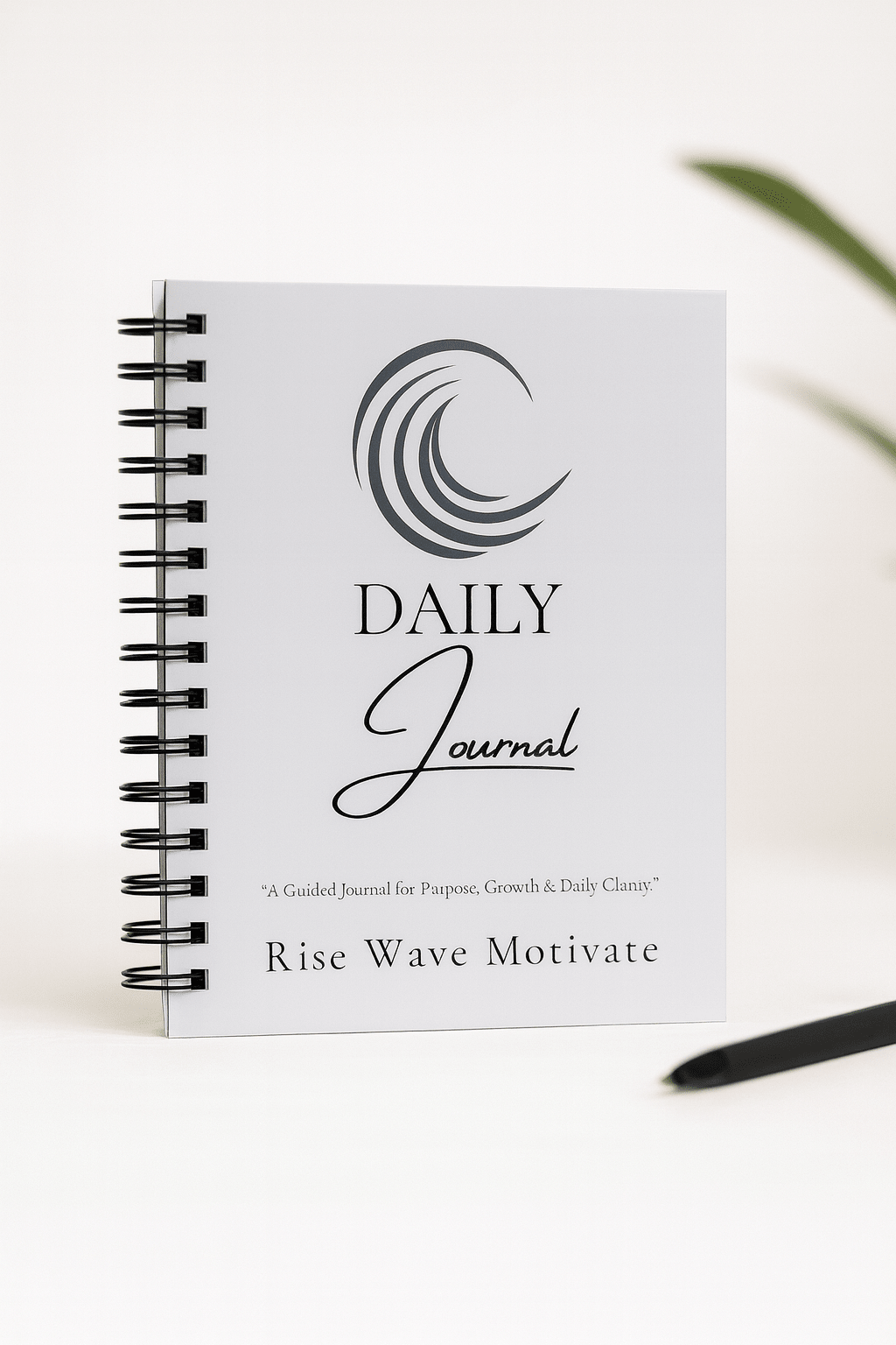 Copy of Daily Journal Spiral Notebook — "Rise Wave Motivate" Guided Ruled Notebook - Rise Wave Motivate