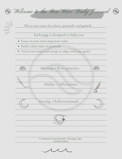 Rise Wave Daily Journal — 3 - Edition Digital Bundle (PDFs) - Rise Wave Motivate